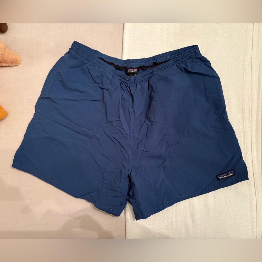 blue patagonia baggies shorts